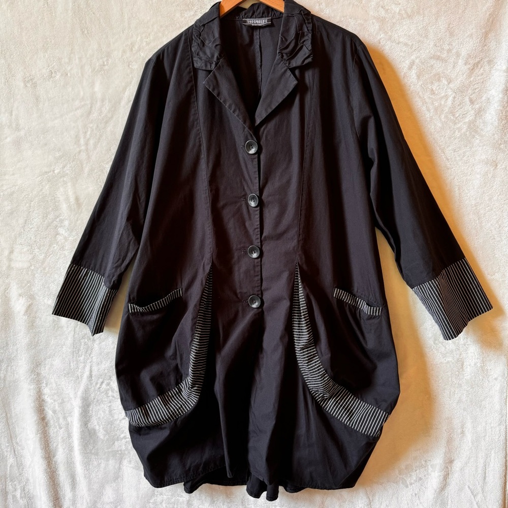 Transparente Drape Oversized Black Jacket With Po… - image 3